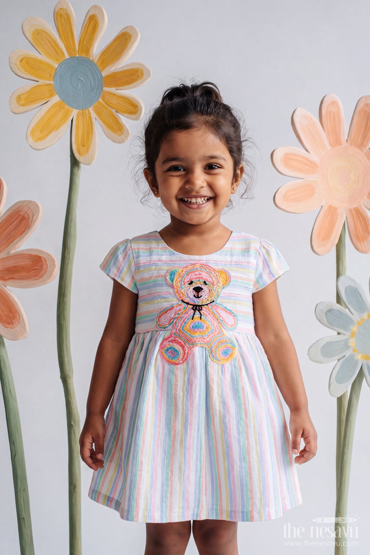 Girls Frock Dress in Multicolor for Celebrations and Photos