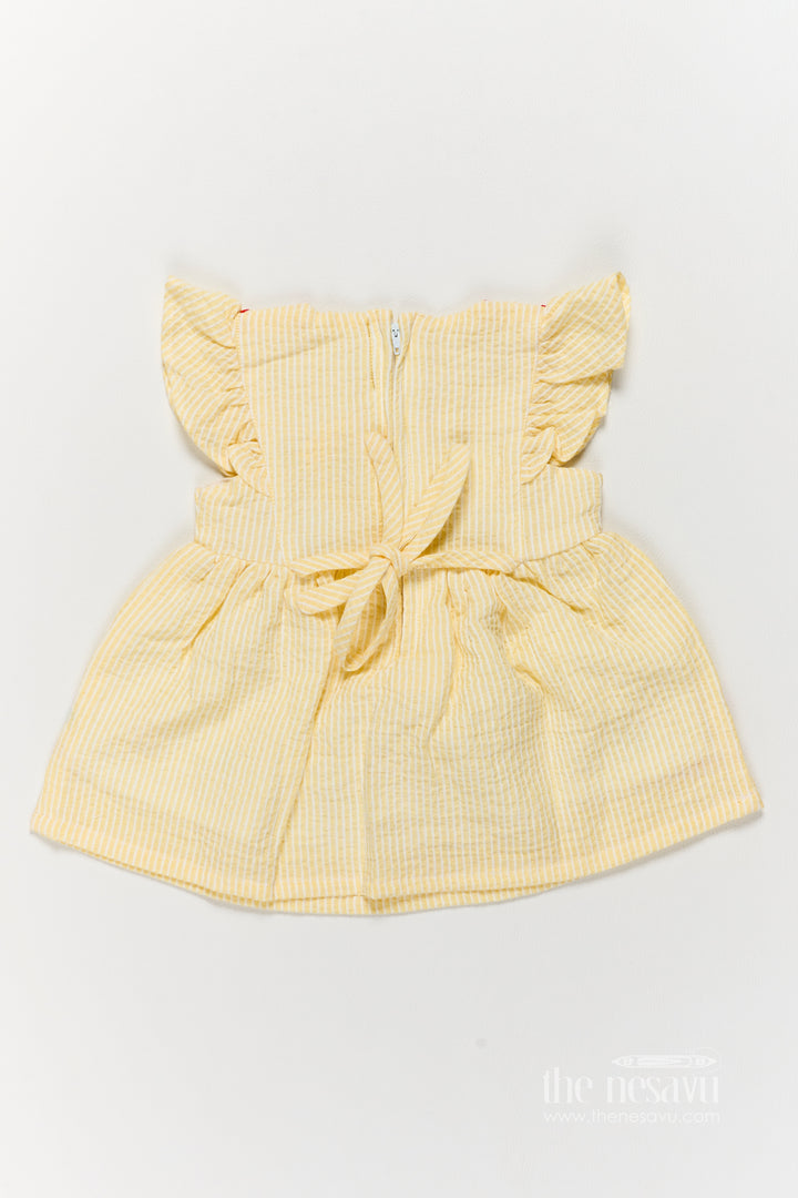 Girls Cotton Frock in Yellow for Special Functions
