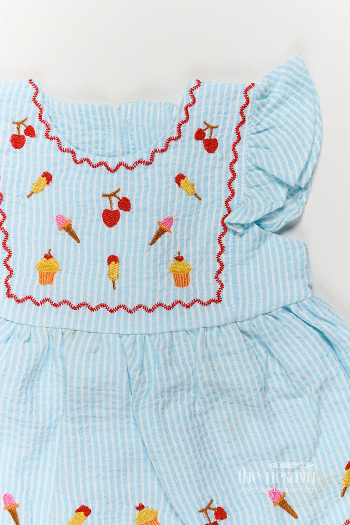 Cotton Dress for Girls in Blue for Milestone Days