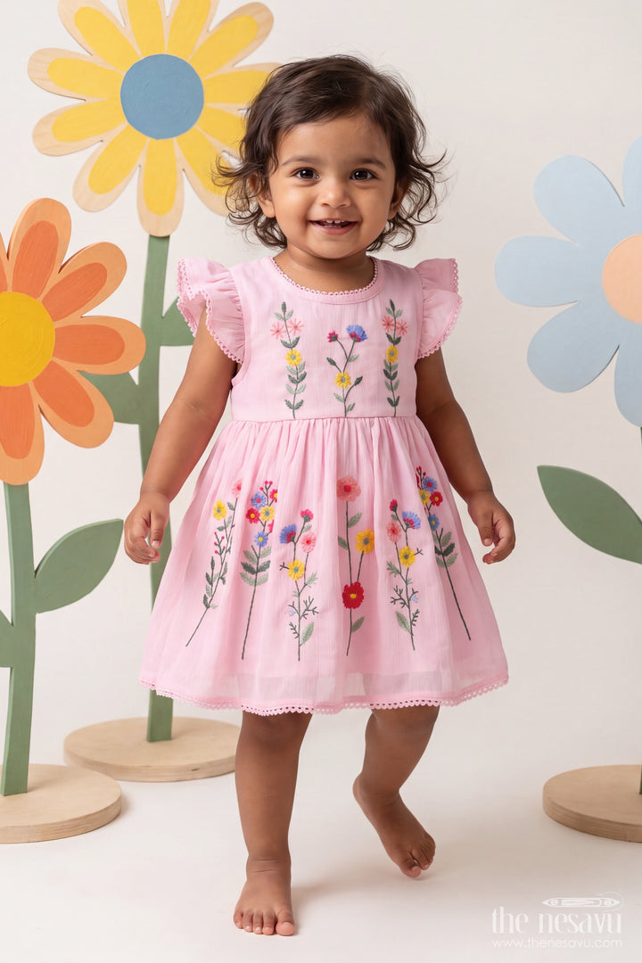 Party Frock for Girls in Pink for Celebrations and Photos
