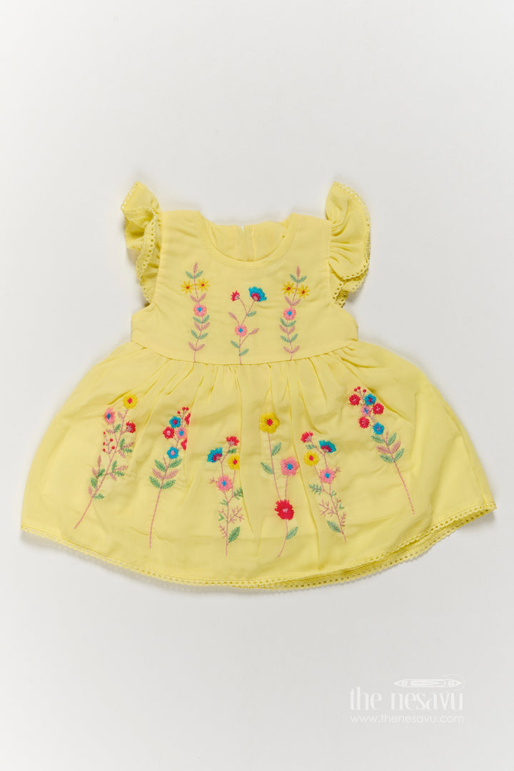 Girls Fancy Frock with Thread Embroidery for Family Functions