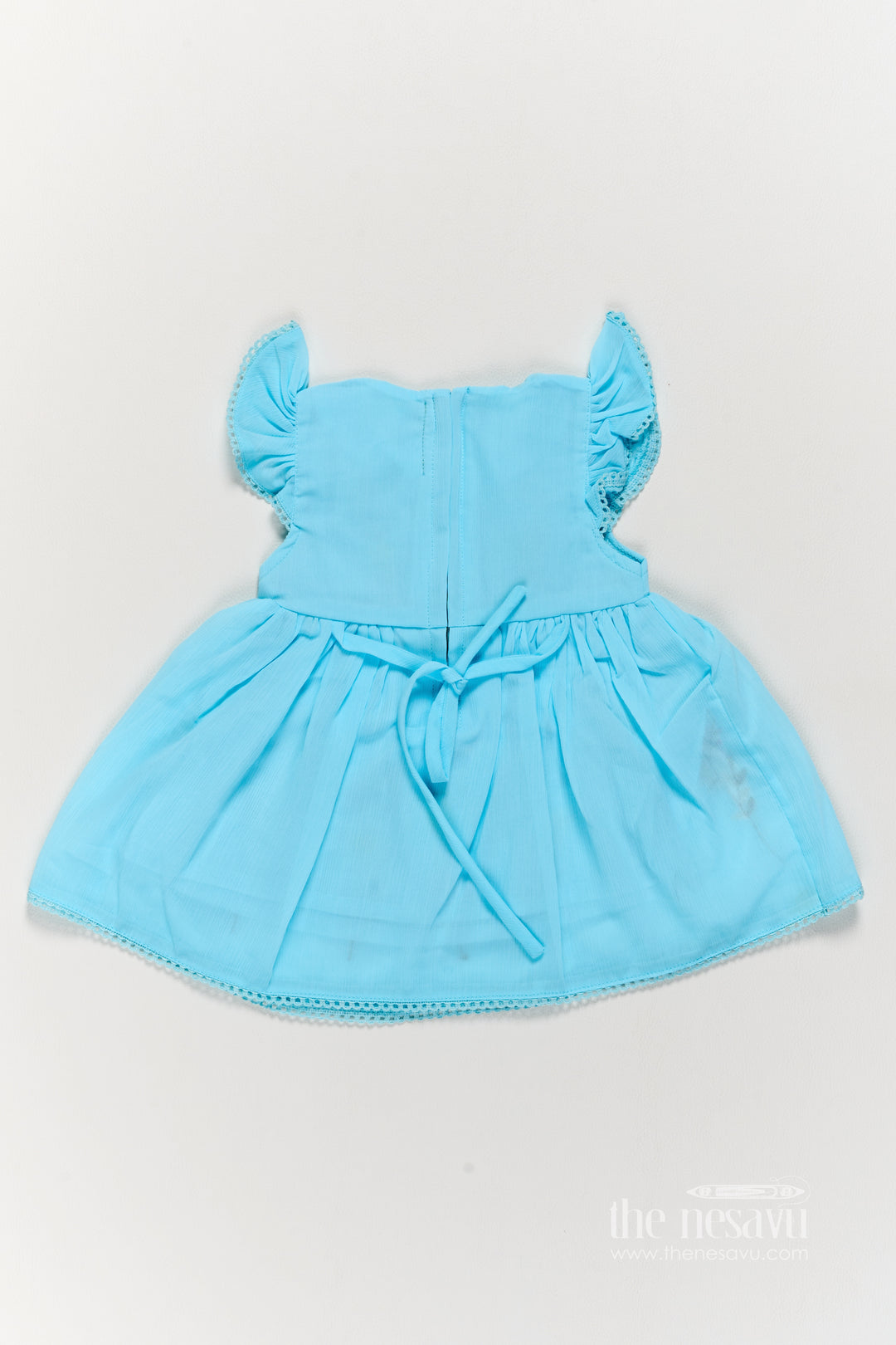 Designer Frock for Girls in Blue with an Occasion Ready Finish