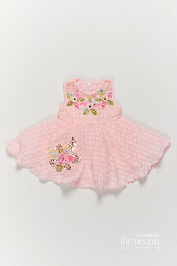 Party Frock for Girls in Peach for Celebrations and Photos
