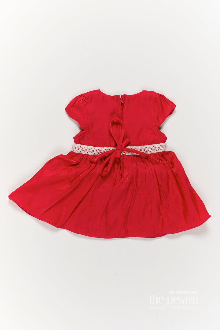 Designer Frock for Girls in Red with an Occasion Ready Finish
