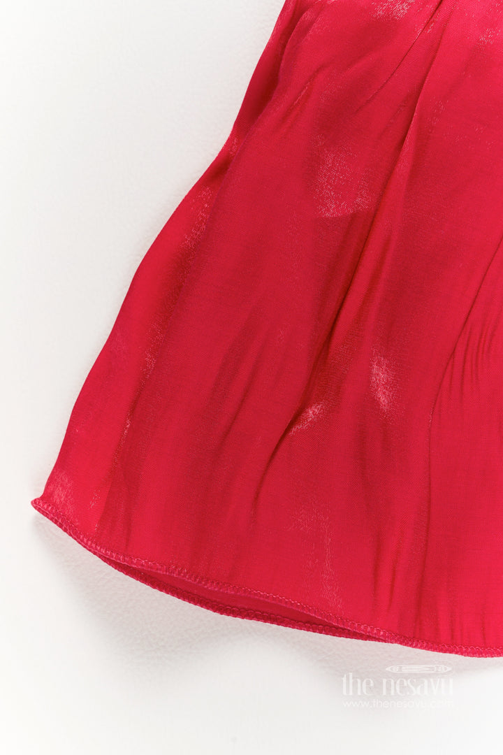 Designer Frock for Girls in Red with an Occasion Ready Finish