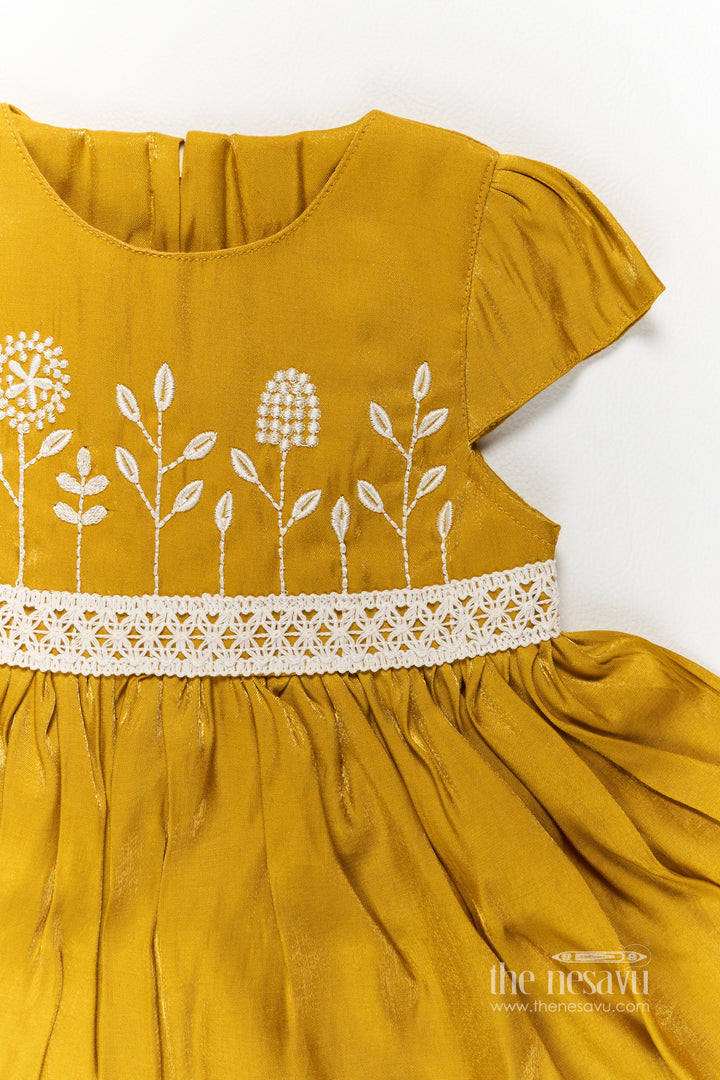 Party Frock for Girls in Yellow for Milestone Days