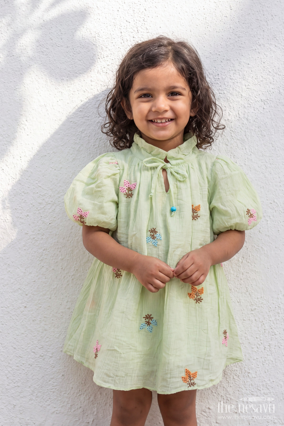 Ethnic Frock for Girls in Yellow for Celebrations and Photos