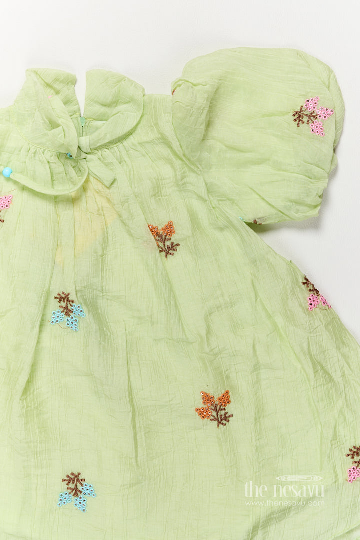 Ethnic Frock for Girls in Yellow for Celebrations and Photos