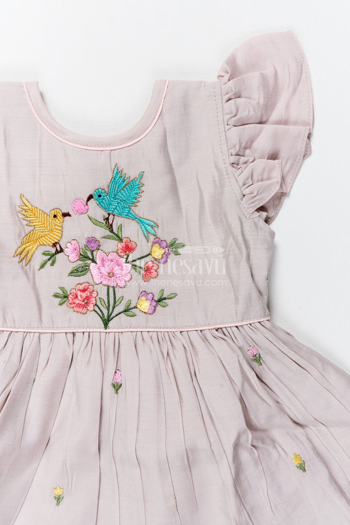 Ethnic Frock for Girls in Off White for Celebration Styling