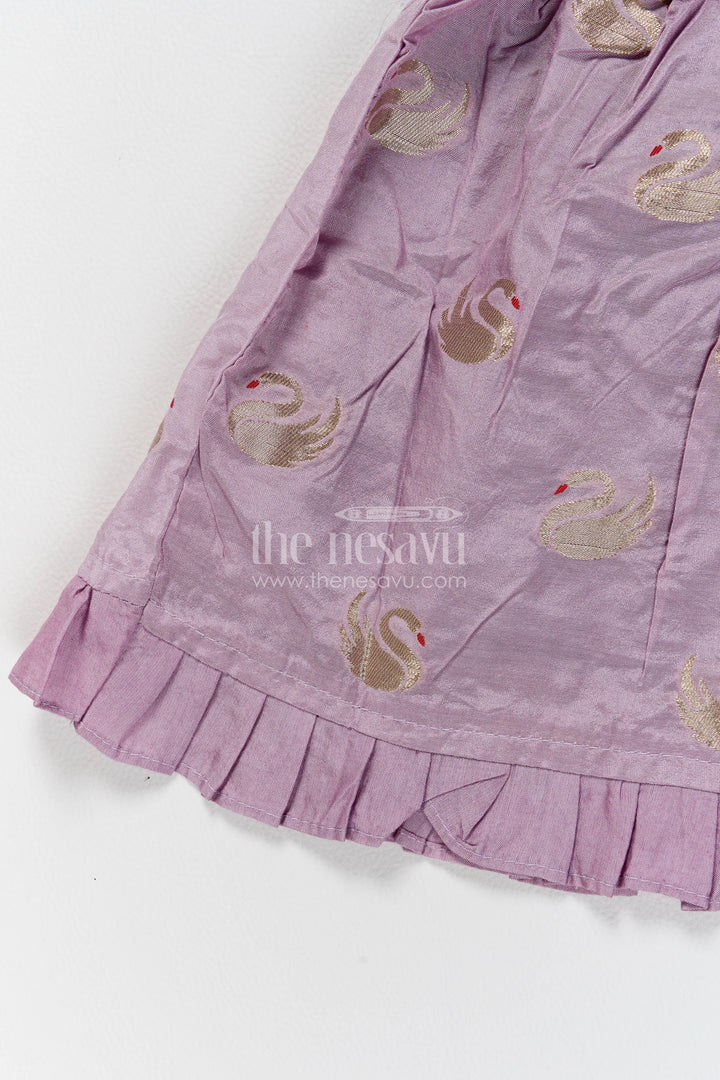 Girls Chanderi Frock in Purple for Special Functions