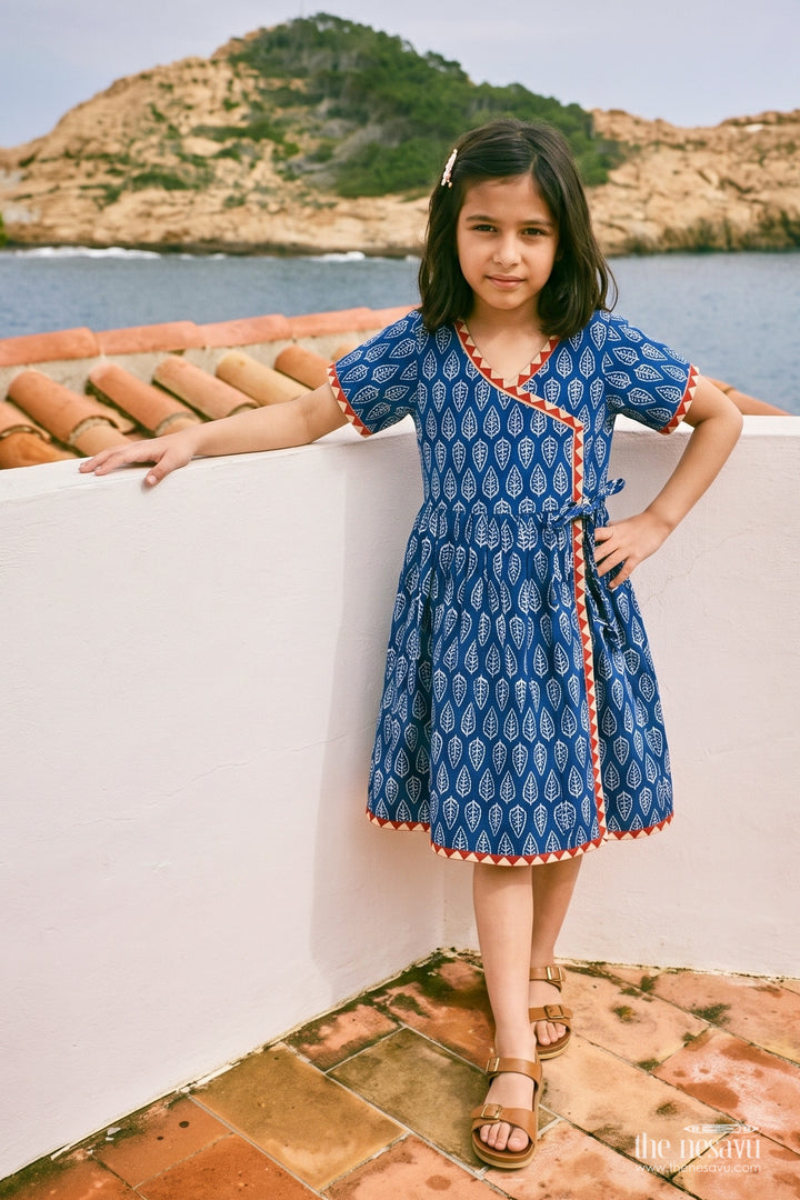 Girls Cotton Frock in Blue for Portrait Days
