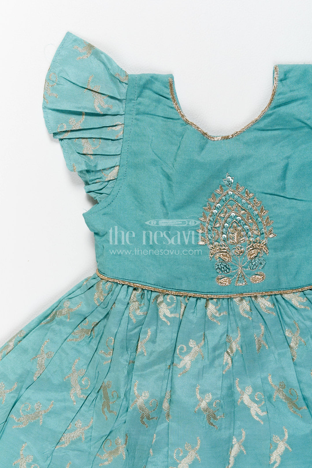 Ethnic Frock for Girls in Blue for Celebrations and Photos