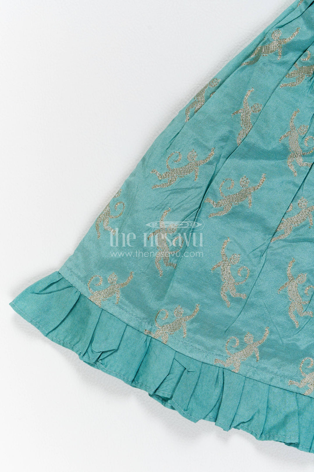 Ethnic Frock for Girls in Blue for Celebrations and Photos