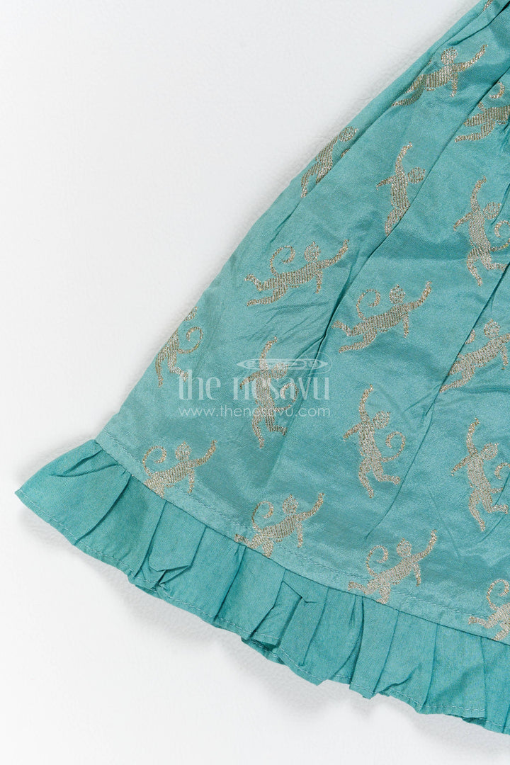 Ethnic Frock for Girls in Blue for Celebrations and Photos