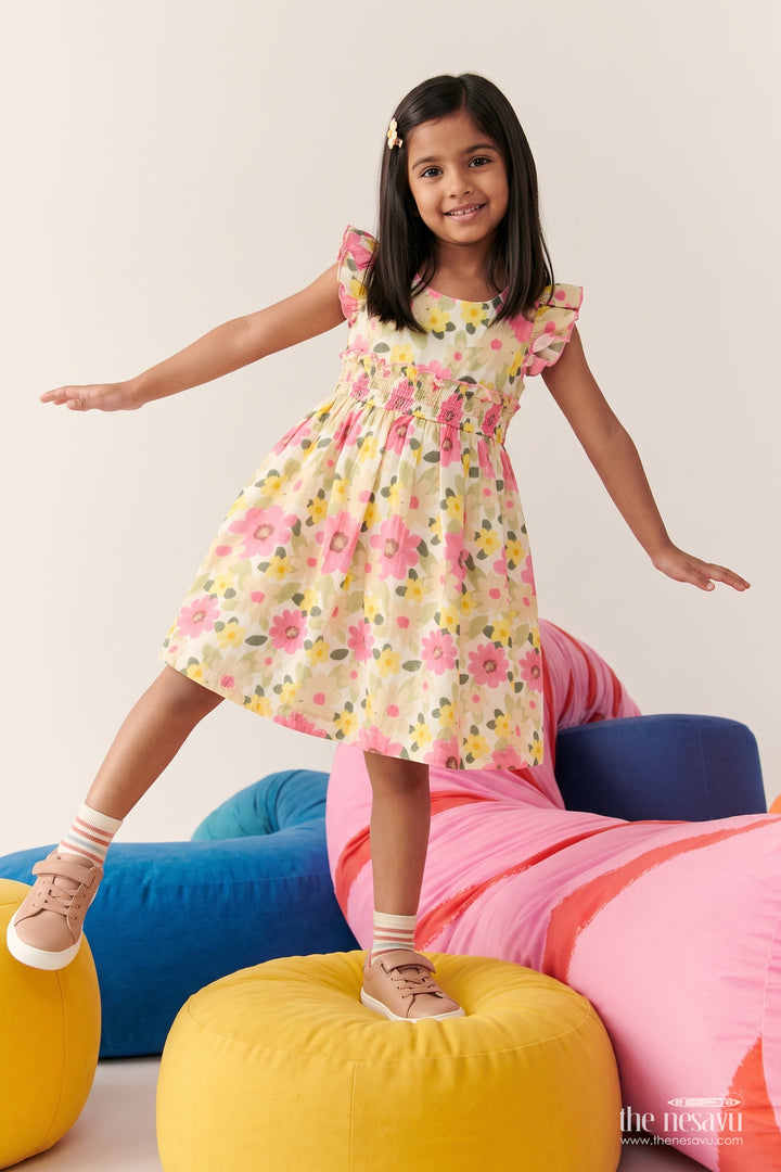 Cotton Dress for Girls in Pink with an Occasion Ready Finish