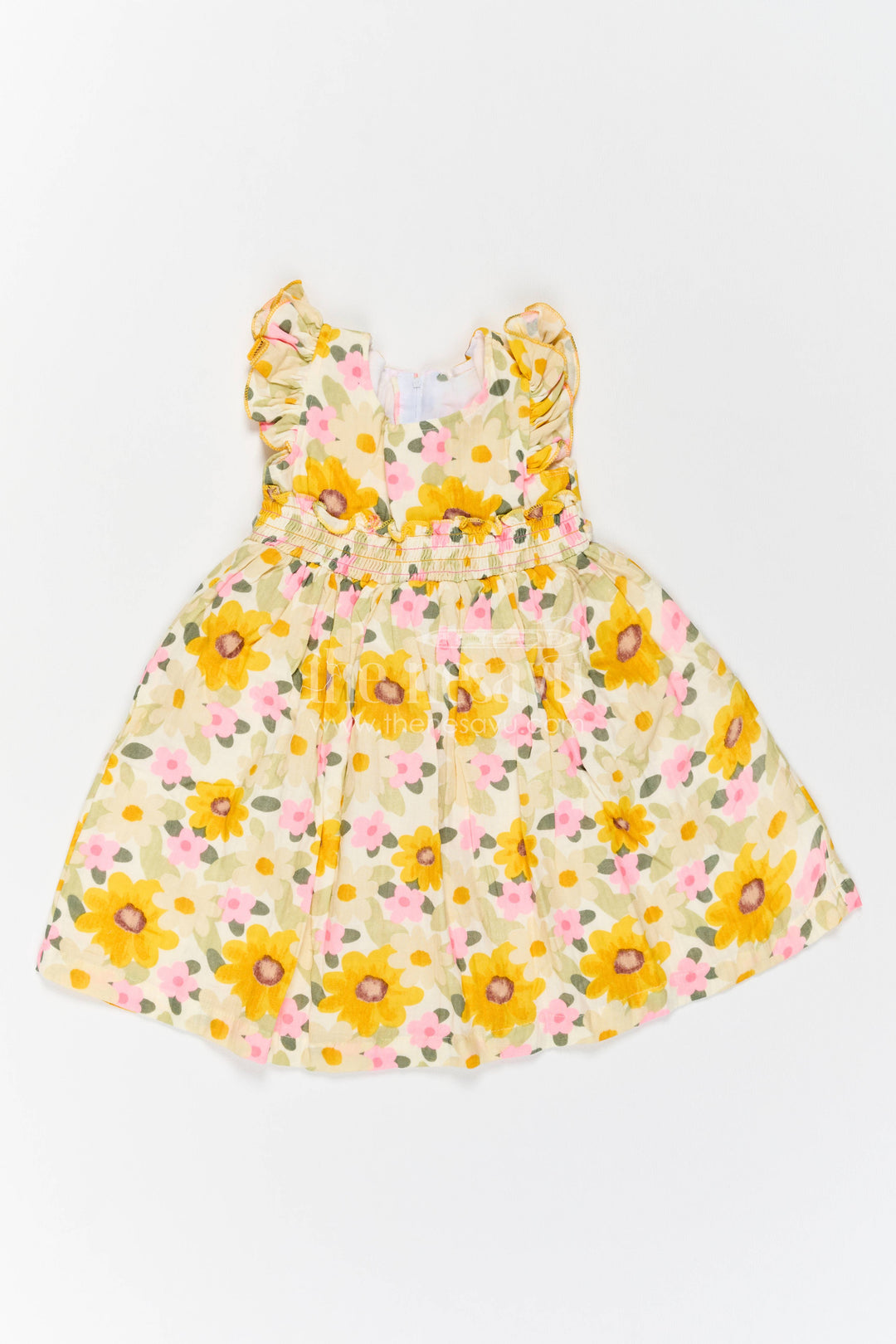 Girls Frock Dress in Yellow for Festive Gatherings