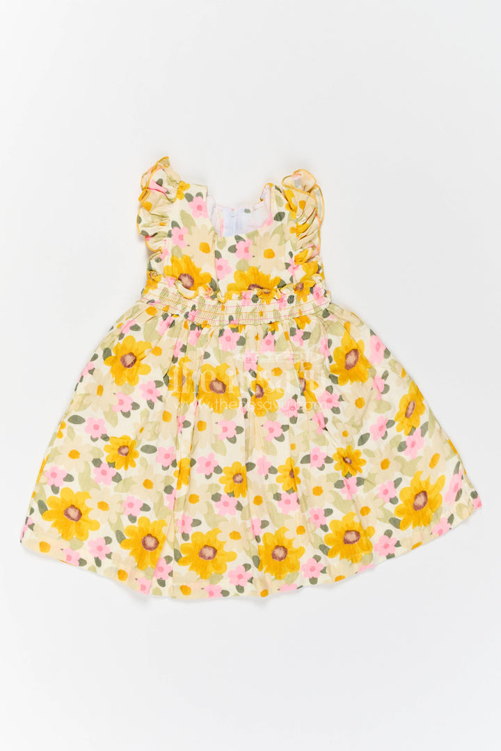 Girls Frock Dress in Yellow for Festive Gatherings