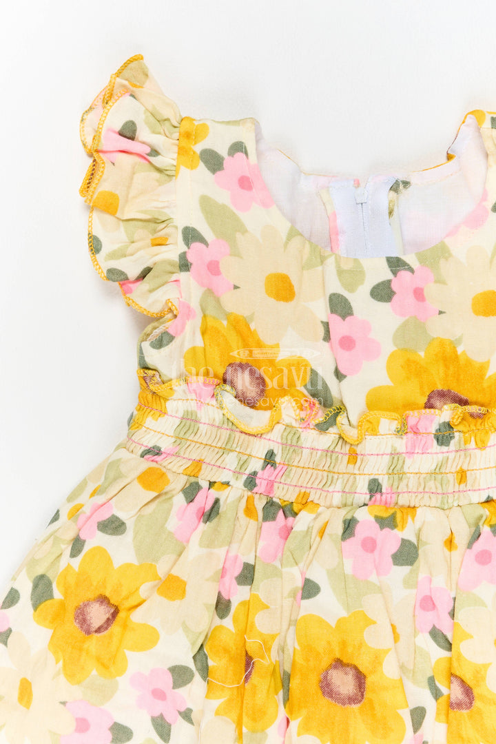 Girls Frock Dress in Yellow for Festive Gatherings
