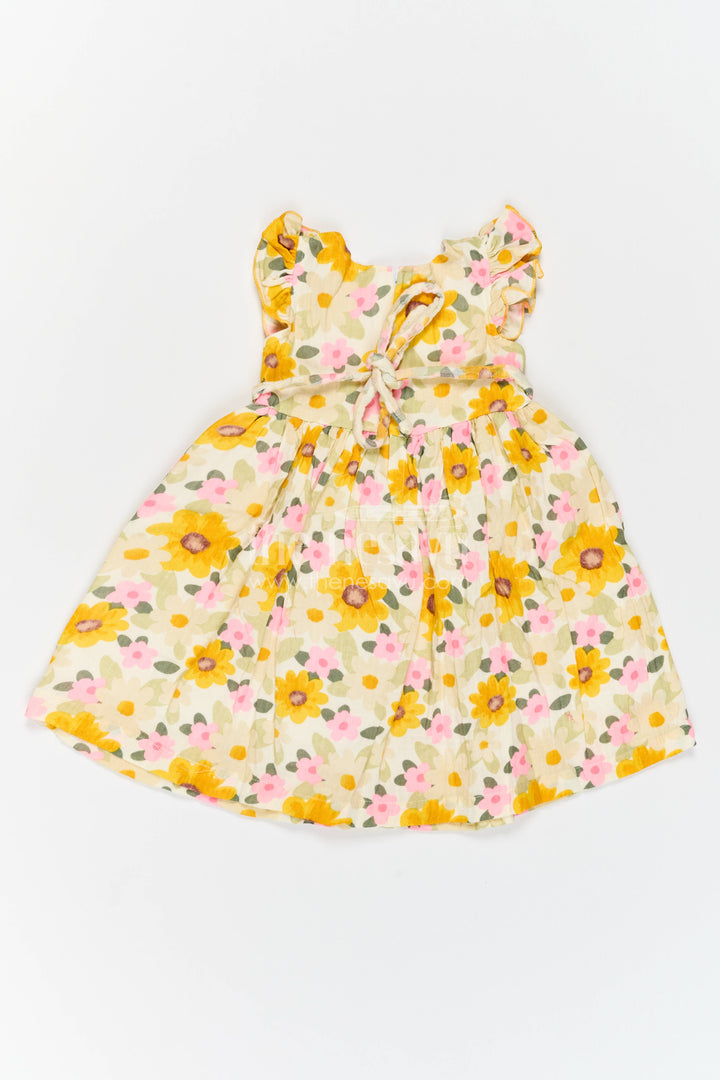 Girls Frock Dress in Yellow for Festive Gatherings