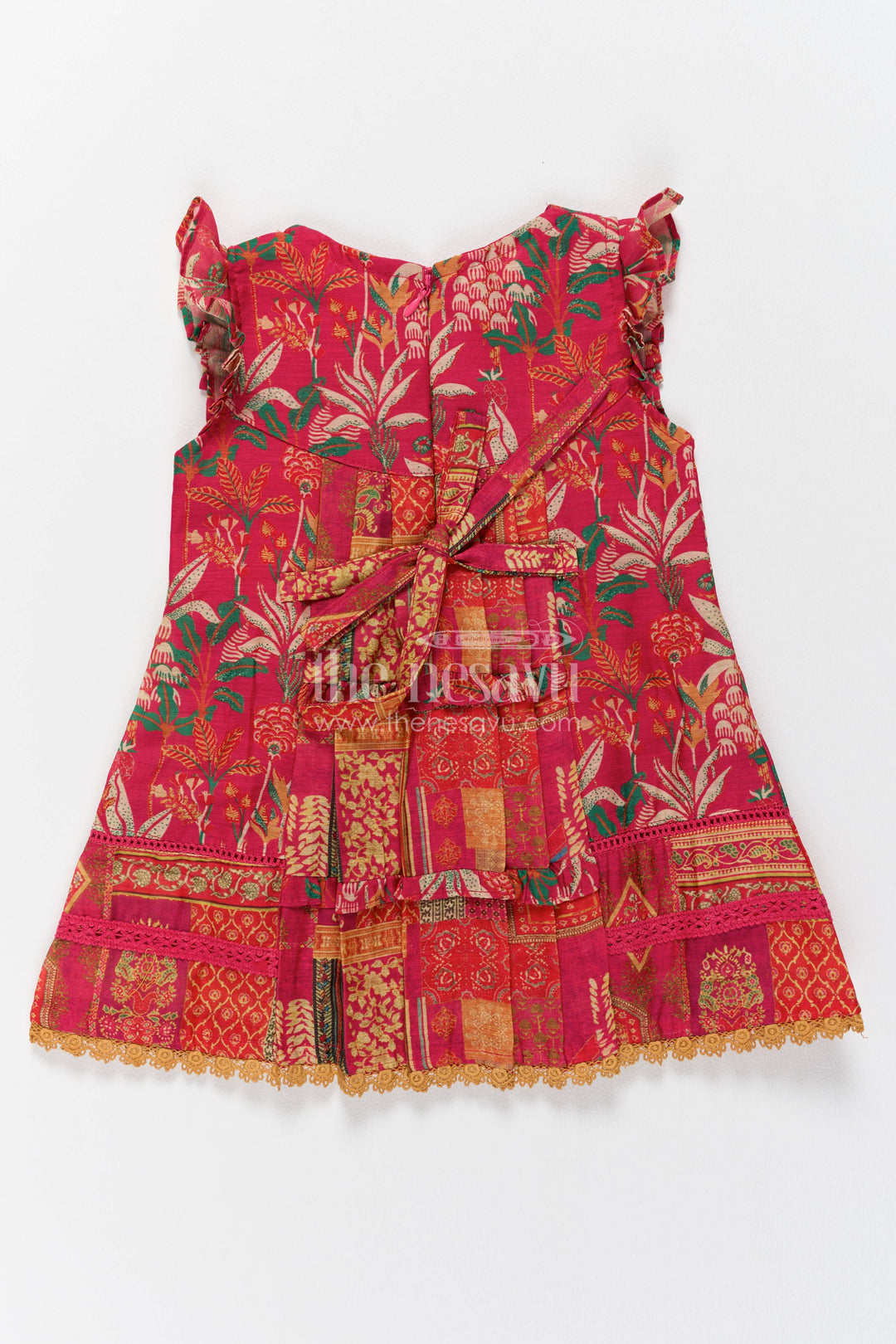 Girls Cotton Frock in Pink for Party Memories