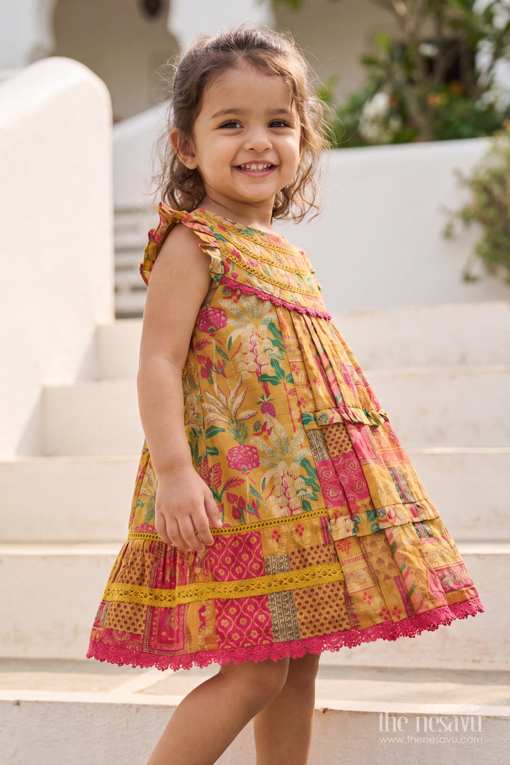 Girls Frock Dress in Yellow for Celebration Styling