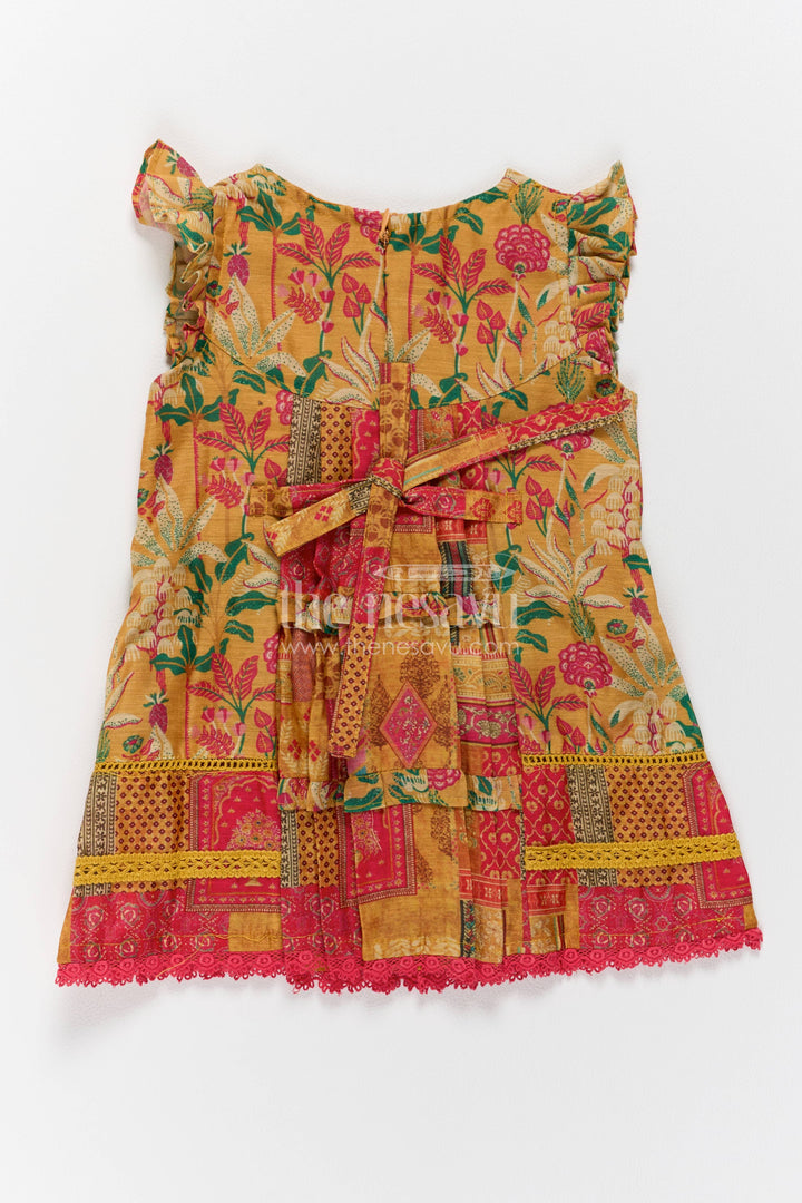 Girls Frock Dress in Yellow for Celebration Styling