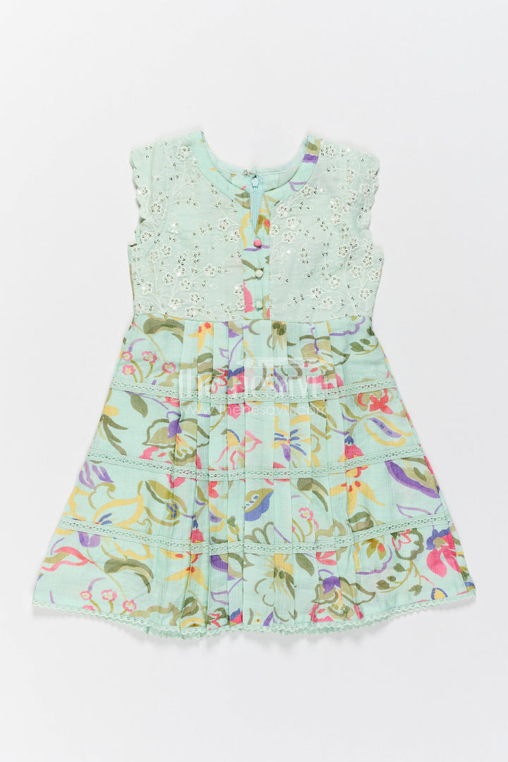 Cotton Dress for Girls in Cream for Traditional Events