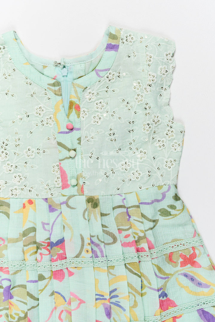 Cotton Dress for Girls in Cream for Traditional Events