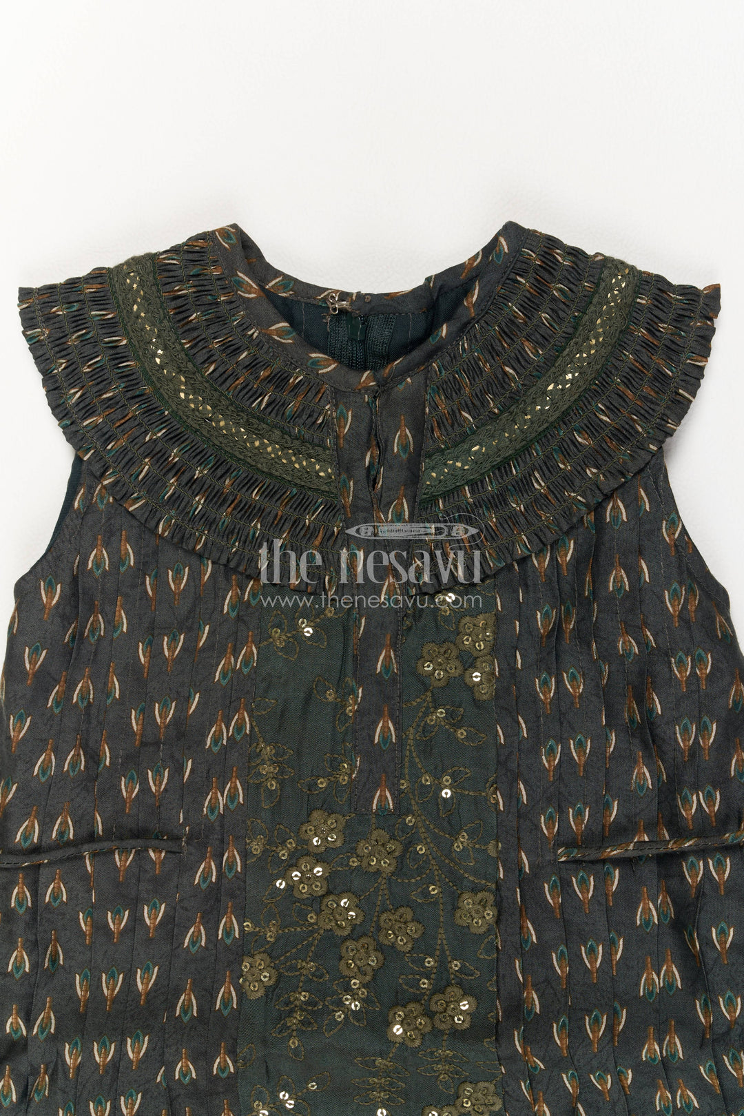Cotton Dress for Girls with Sequin Work for Festive Occasions