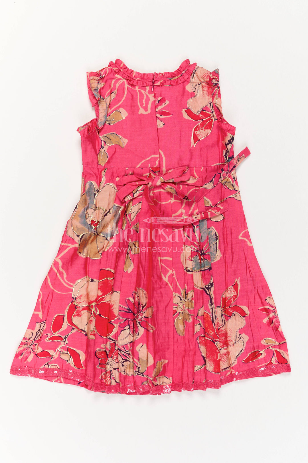 Cotton Dress for Girls in Red with an Occasion Ready Finish