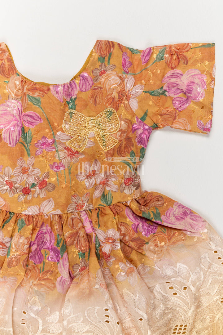 Designer Frock for Girls in Orange with an Occasion Ready Finish