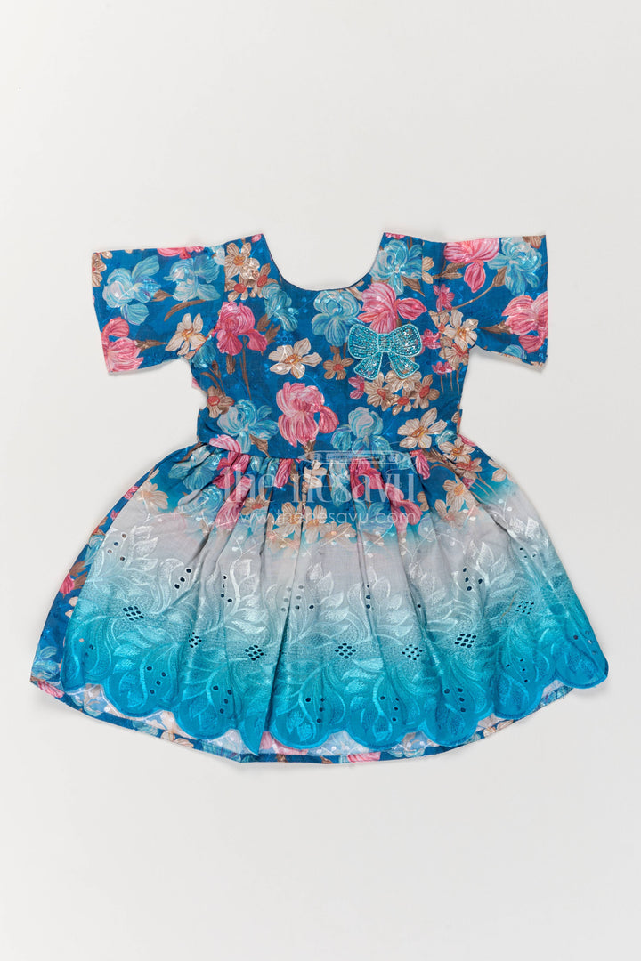 Party Frock for Girls with Thread Embroidery for Weddings and Parties