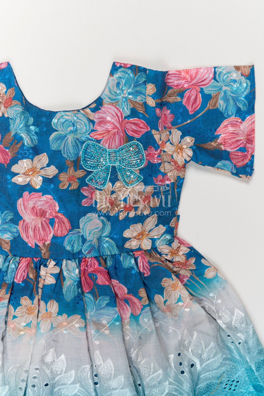 Party Frock for Girls with Thread Embroidery for Weddings and Parties