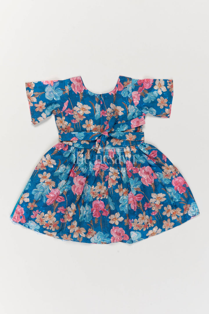 Party Frock for Girls with Thread Embroidery for Weddings and Parties