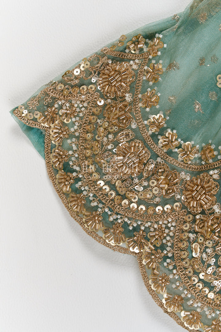 Fancy Lehenga for Girls in Turquoise with an Occasion Ready Finish