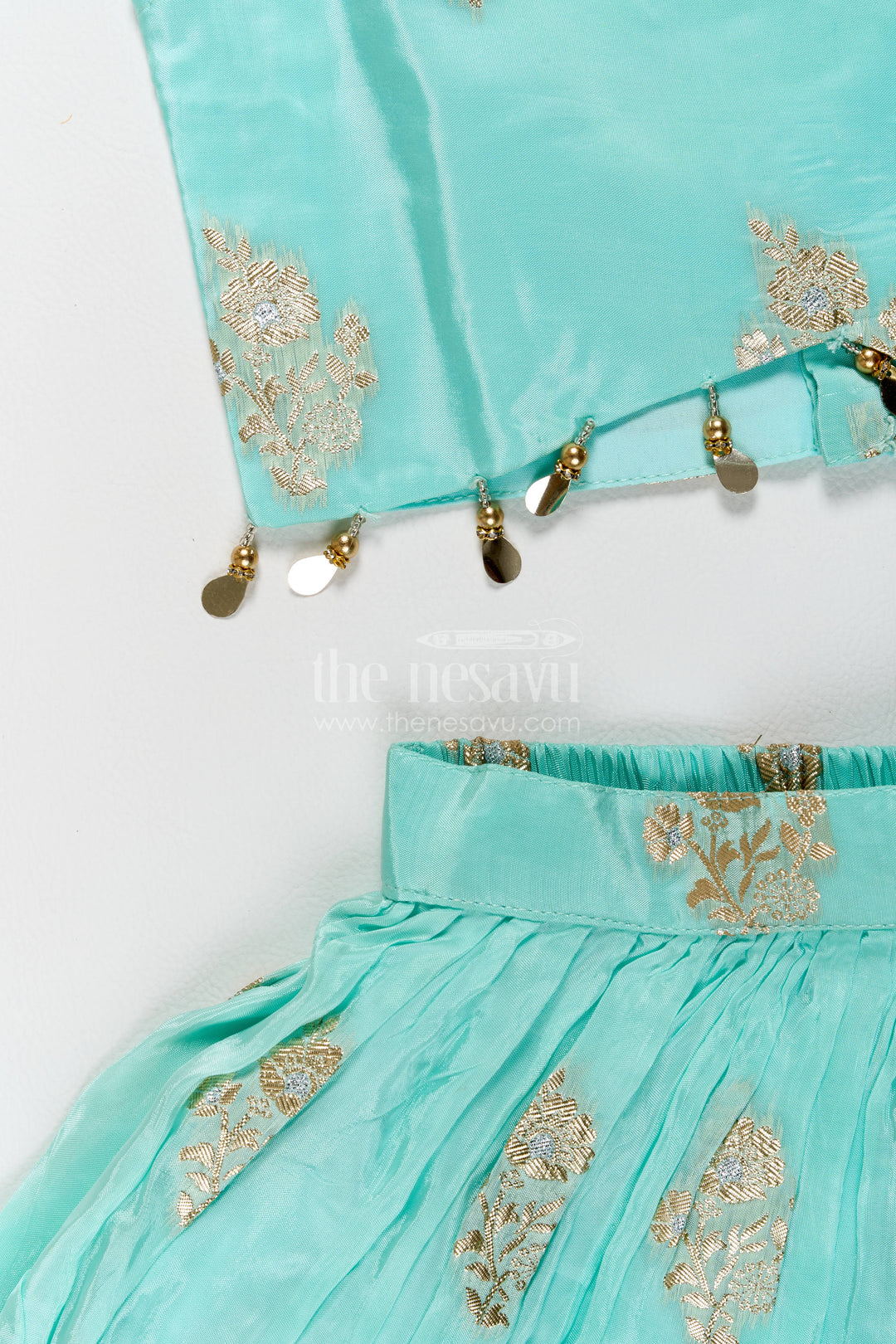 Kids Chaniya Choli with Jacquard Weave for Weddings and Parties