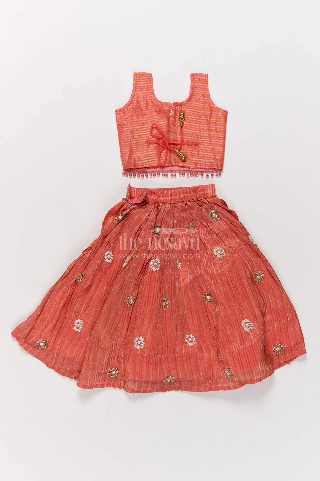 Kids Lehenga Set in Peach for Celebrations and Photos