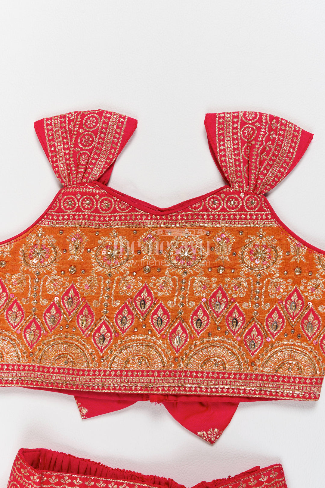 Kids Festive Lehenga with Jacquard Weave for Weddings and Parties