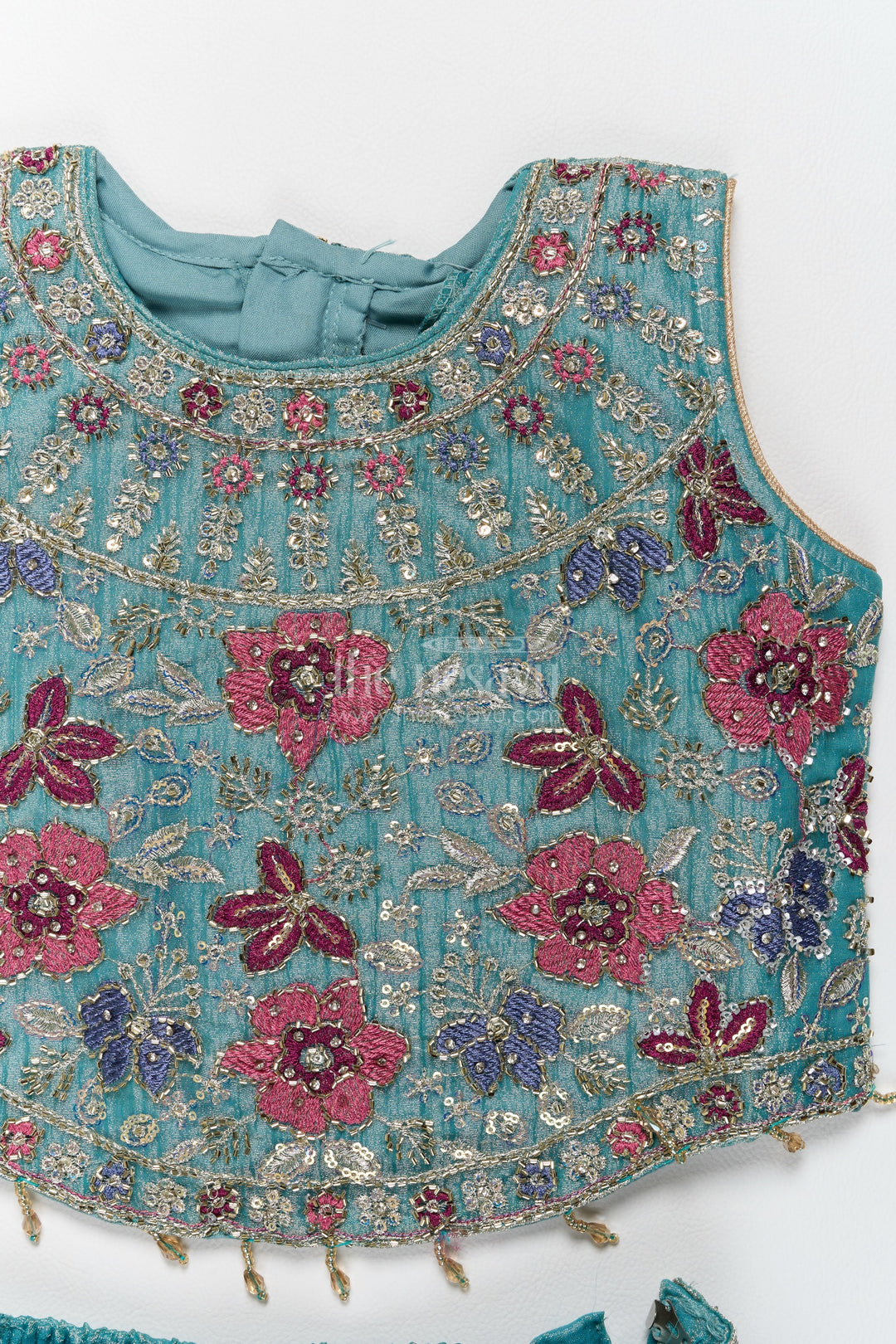 Kids Chaniya Choli in Turquoise for Festive Gatherings