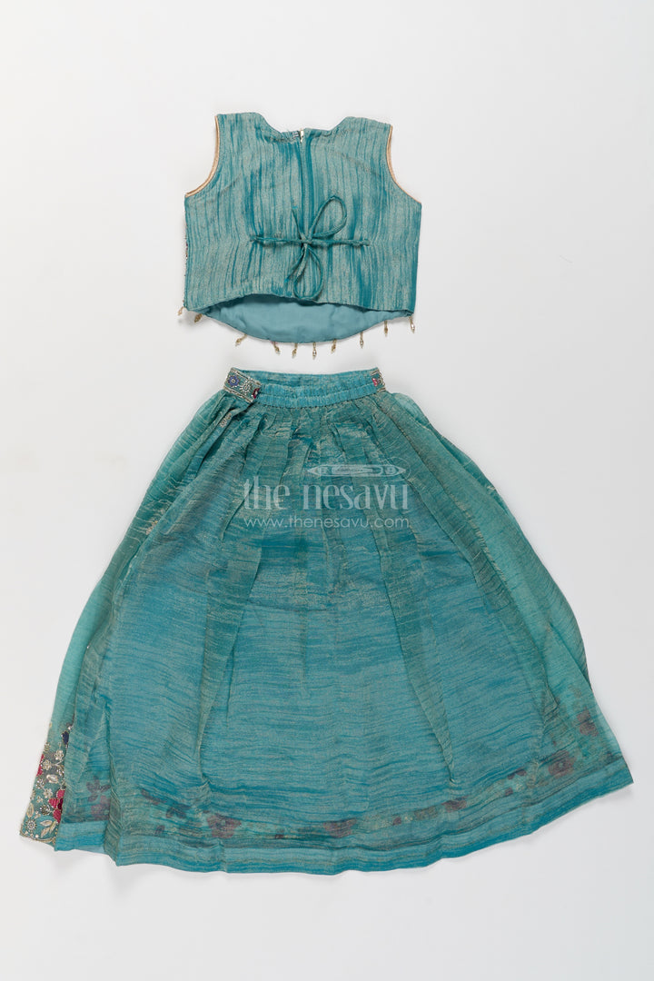 Kids Chaniya Choli in Turquoise for Festive Gatherings