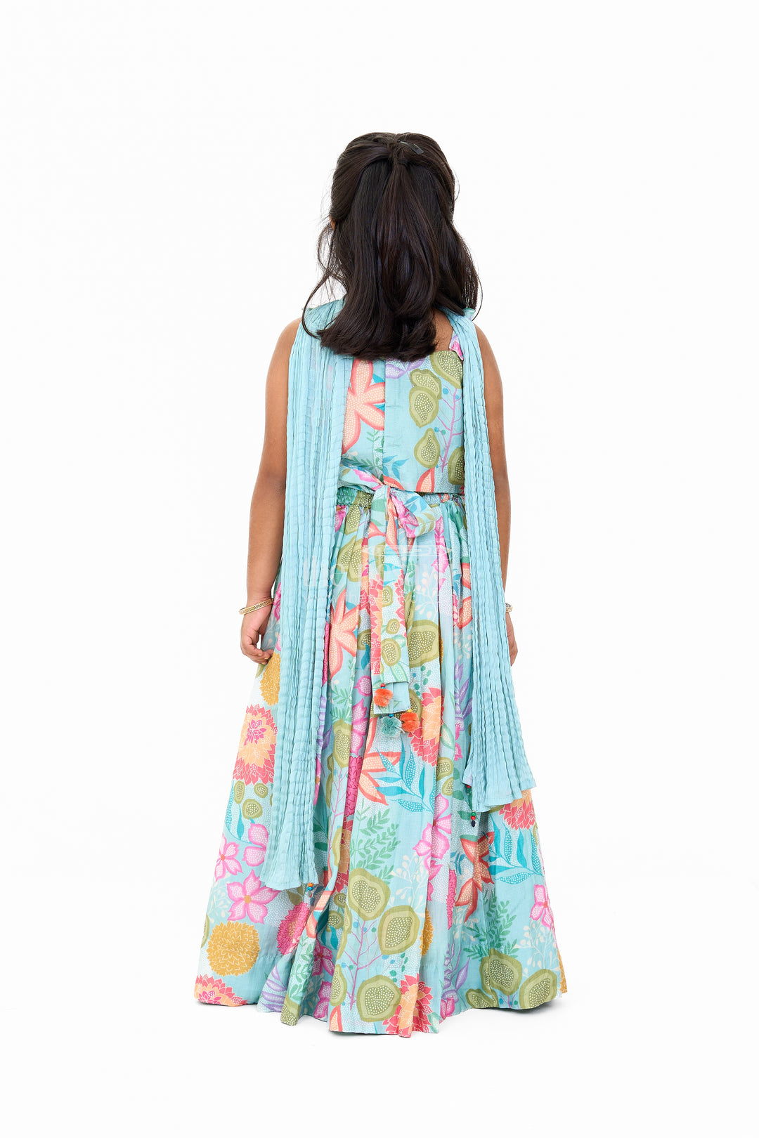 Vibrant Lehenga Design Lehenga for Girls in Floral Muslin Silk