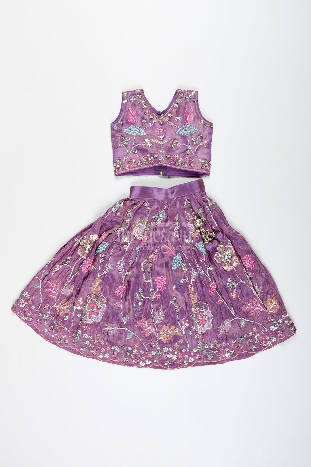Girls Purple Lehenga Choli For Festive Functions And Family Celebrations