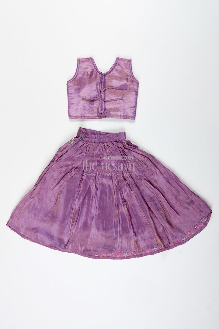 Girls Purple Lehenga Choli For Festive Functions And Family Celebrations