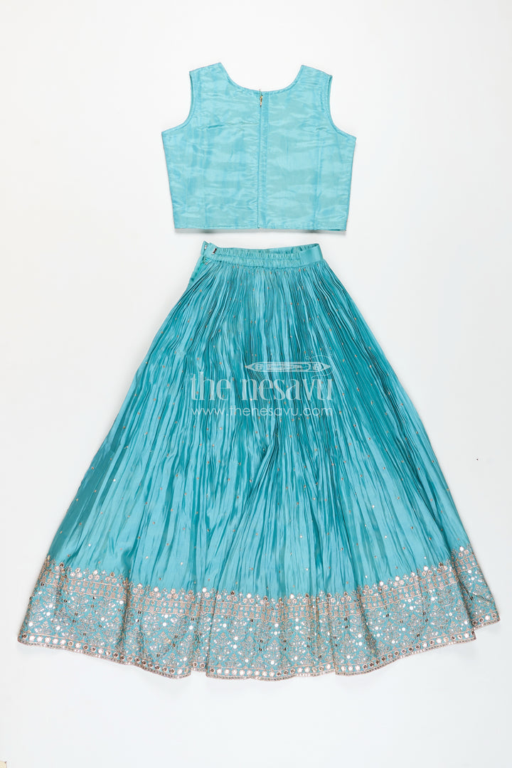 Graceful Ethnic Plus Lehenga for Girls with Shimmering Chinon Silk and Embellished Choli