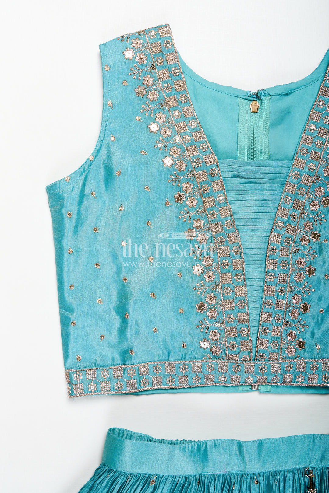 Graceful Ethnic Plus Lehenga for Girls with Shimmering Chinon Silk and Embellished Choli