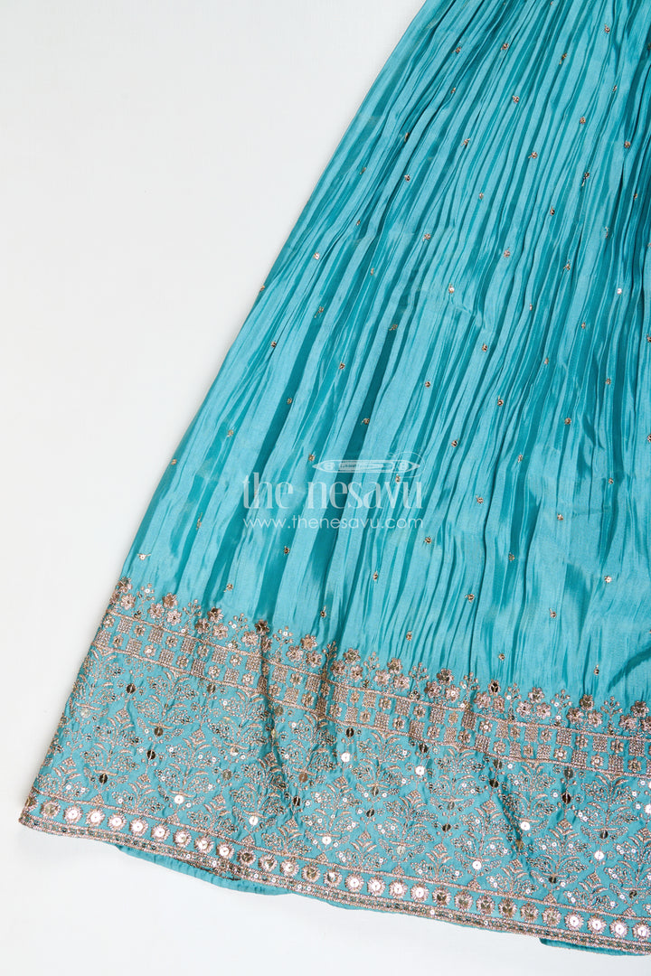 Graceful Ethnic Plus Lehenga for Girls with Shimmering Chinon Silk and Embellished Choli