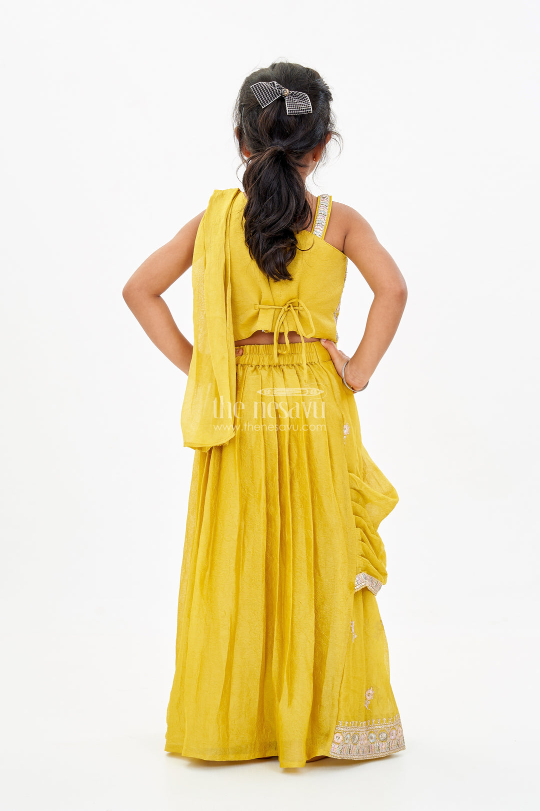 Stunning One Shoulder Lehenga Choli for Girls with Embroidered Georgette and Dupatta