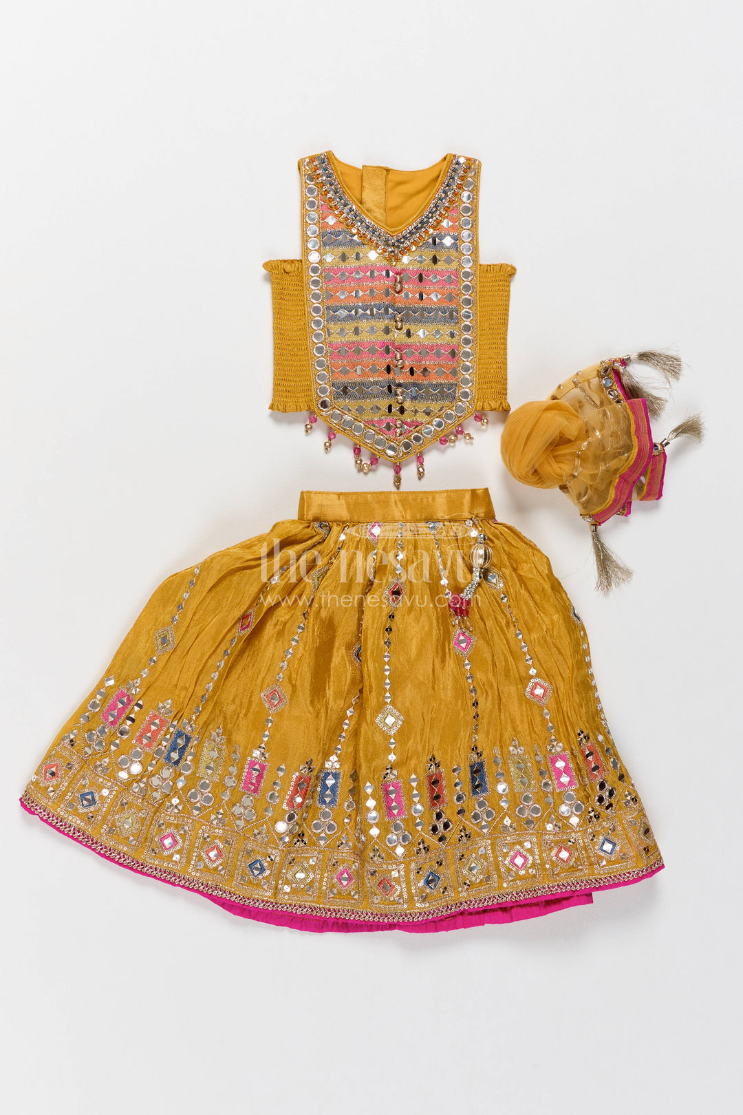 Kids Chaniya Choli with Thread Embroidery for Weddings and Parties