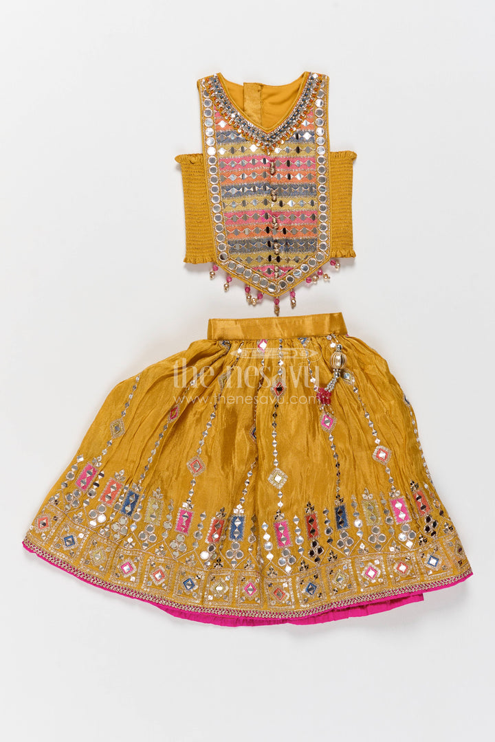 Kids Chaniya Choli with Thread Embroidery for Weddings and Parties