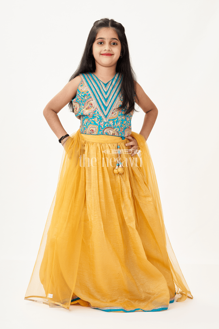 Girls Silk Blend Lehenga Dresses with Rich Designer Top and Traditional Tassel Accents